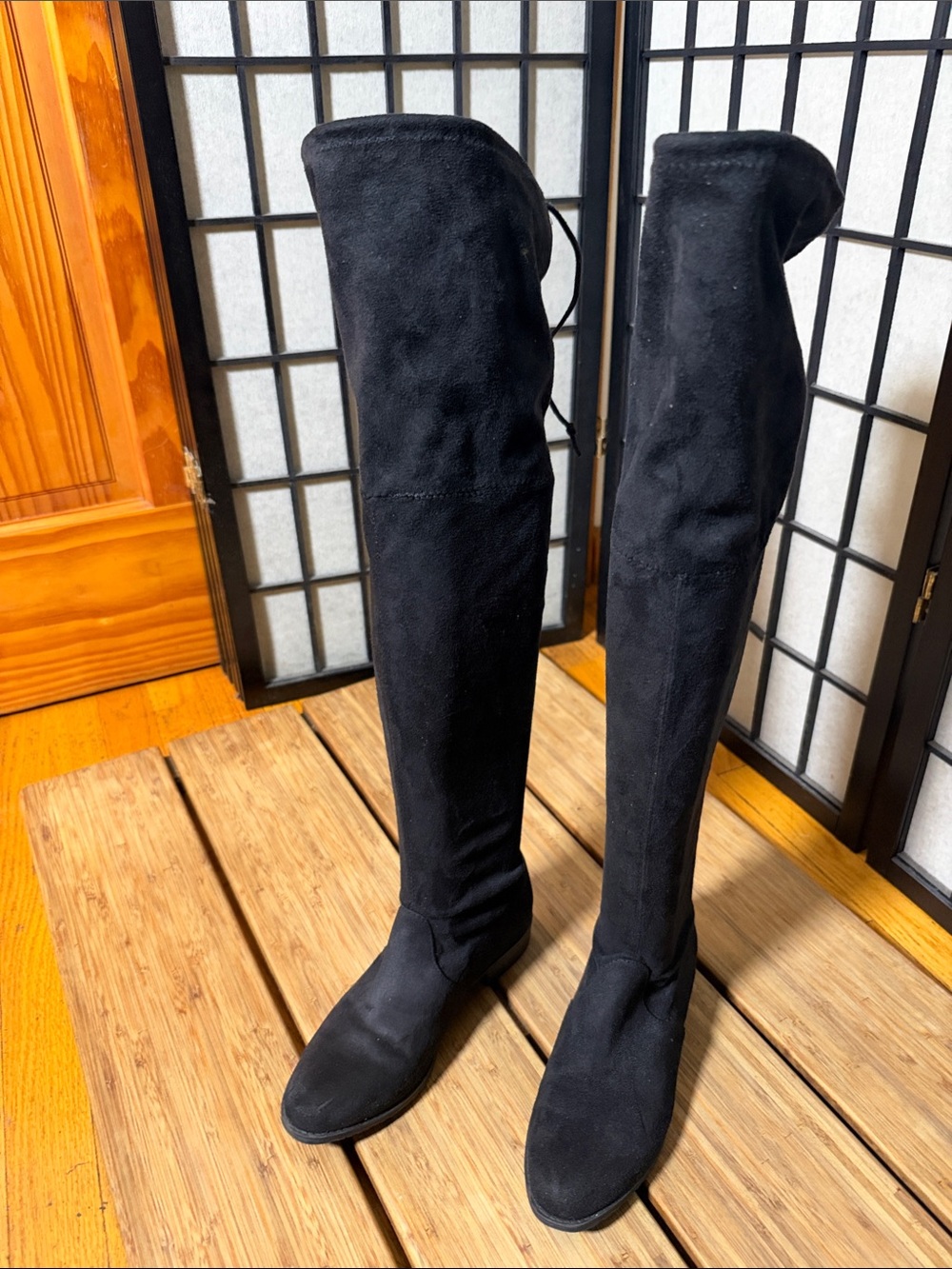 Over-the-Knee Black Suede Women's Boots